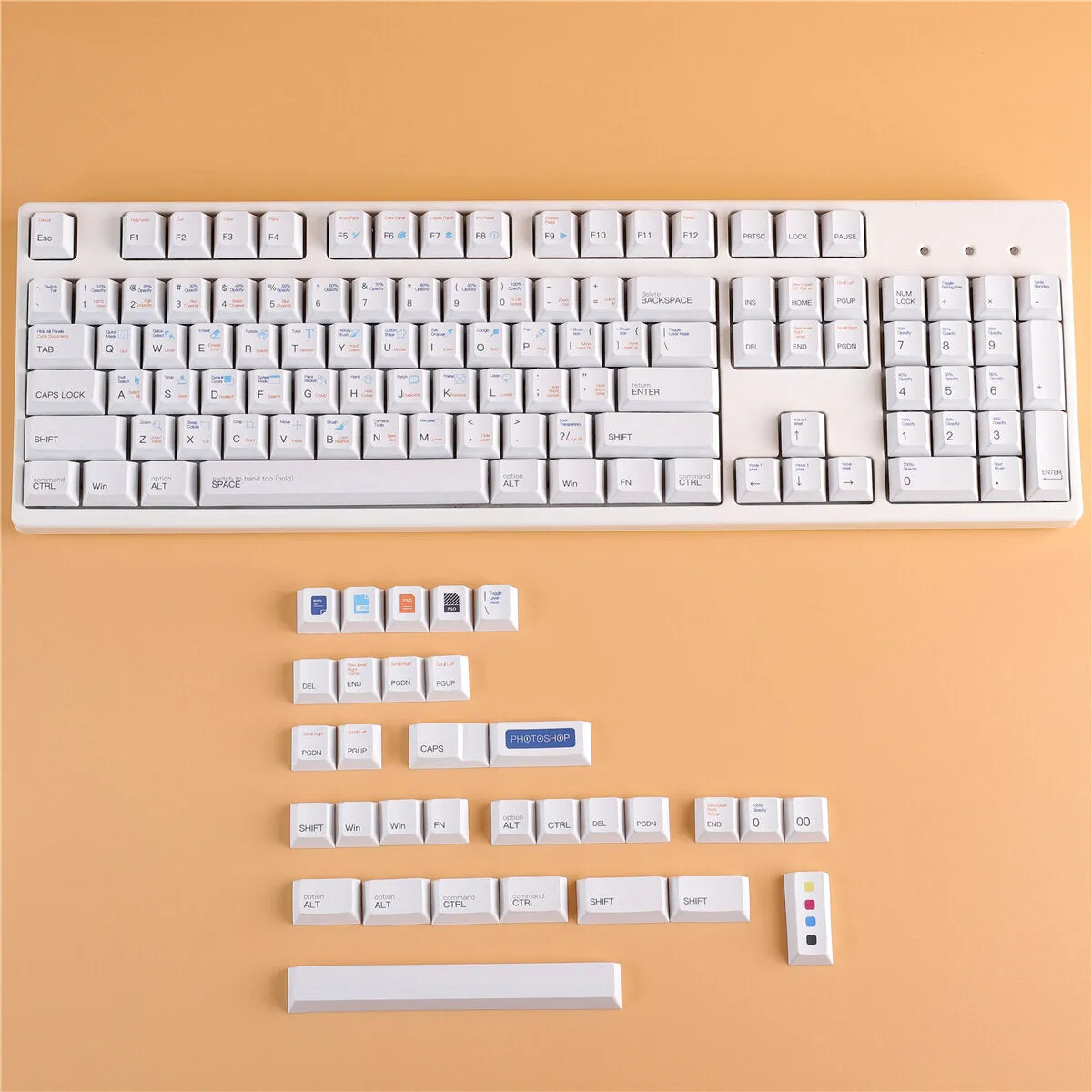 134 Keys AI Theme Keycap Set Cherry Profile PBT Sublimation White Keycaps for DIY Mechanical Keyboards