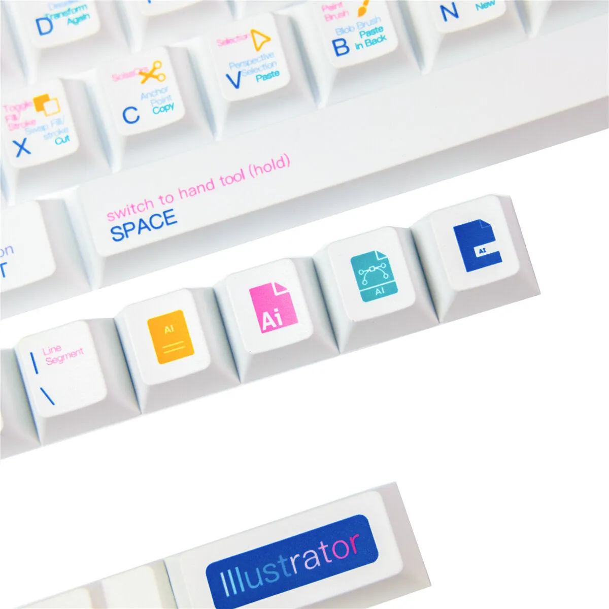 134 Keys AI Theme Keycap Set Cherry Profile PBT Sublimation White Keycaps for DIY Mechanical Keyboards