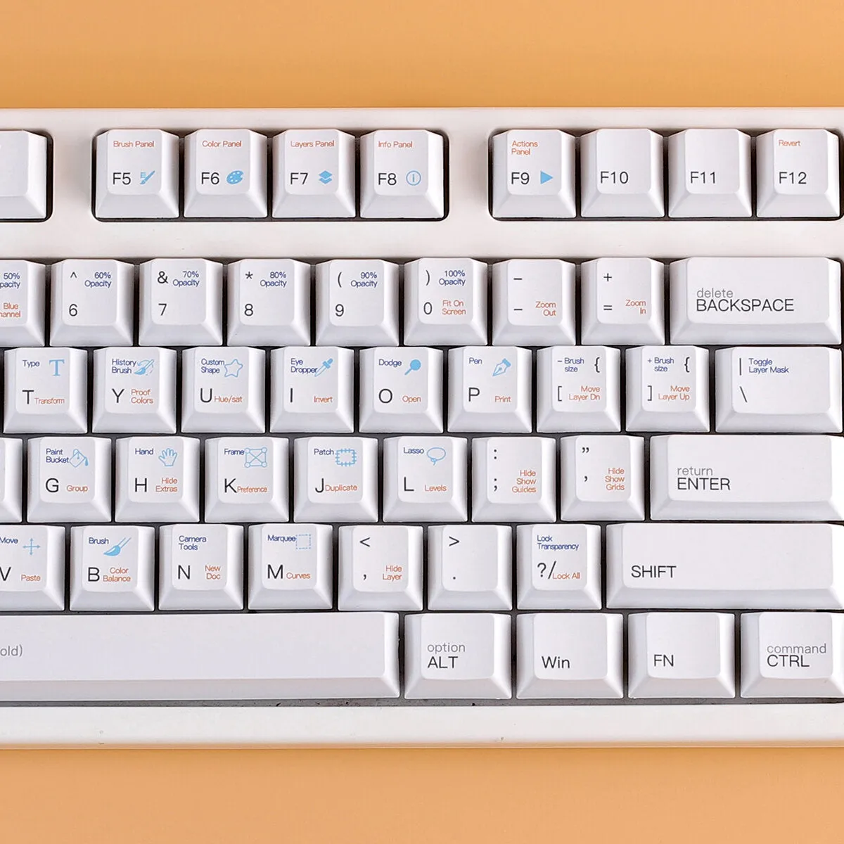 134 Keys AI Theme Keycap Set Cherry Profile PBT Sublimation White Keycaps for DIY Mechanical Keyboards