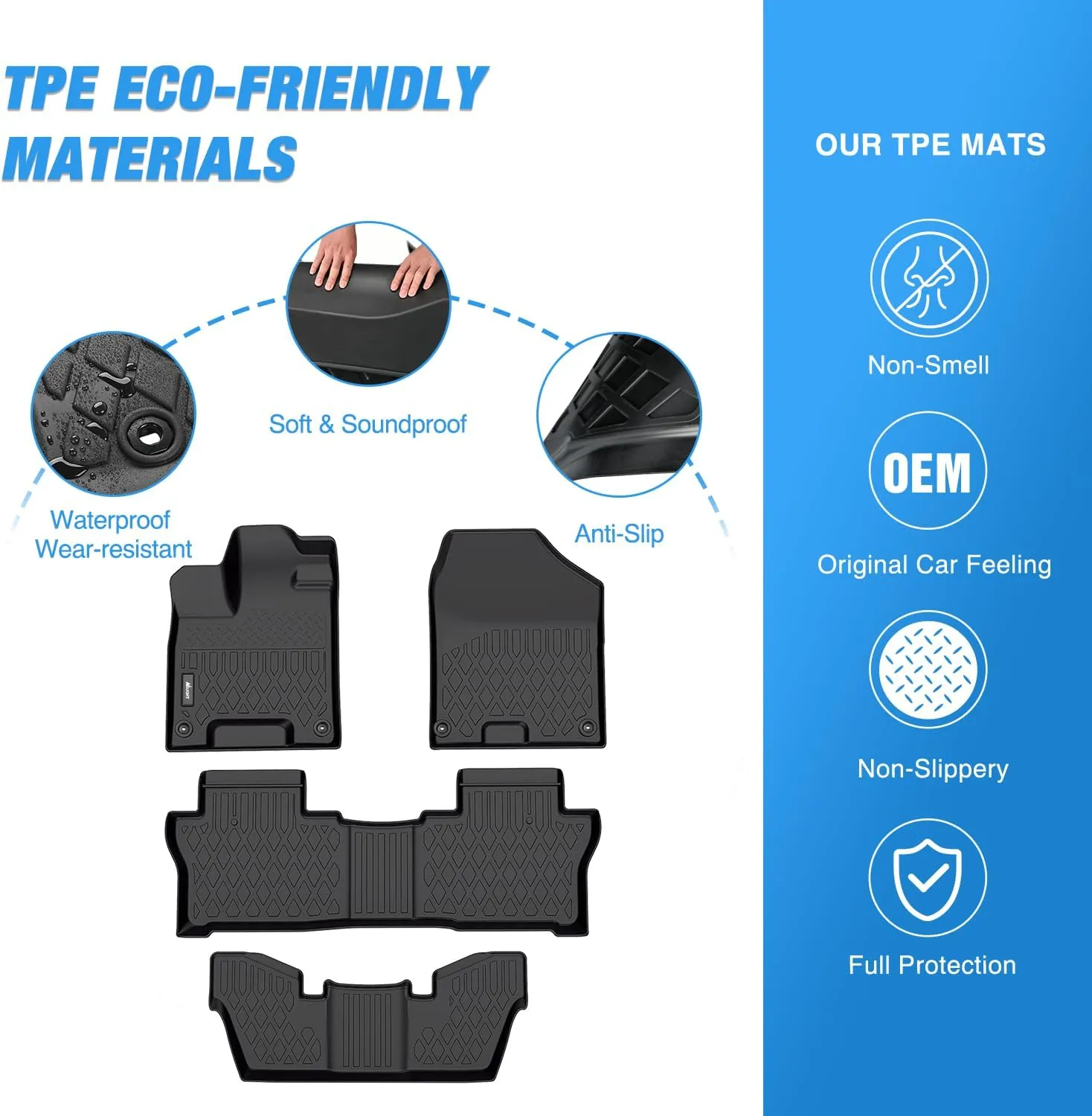 2016-2022 Honda Pilot 7 Passenger TPE Floor Mats