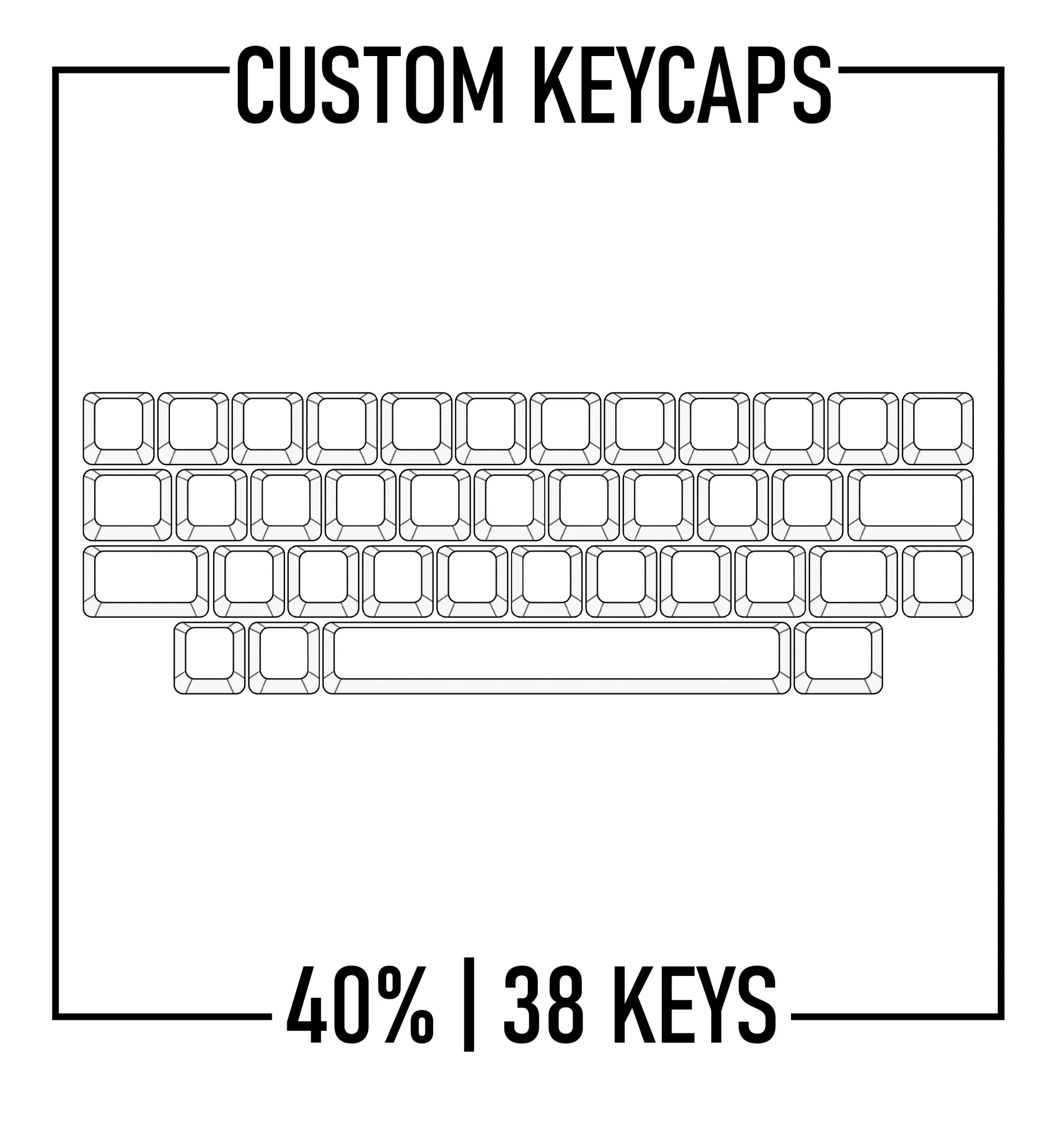 40% Keyboard Custom Keycaps ( ANSI | 38 Keys )