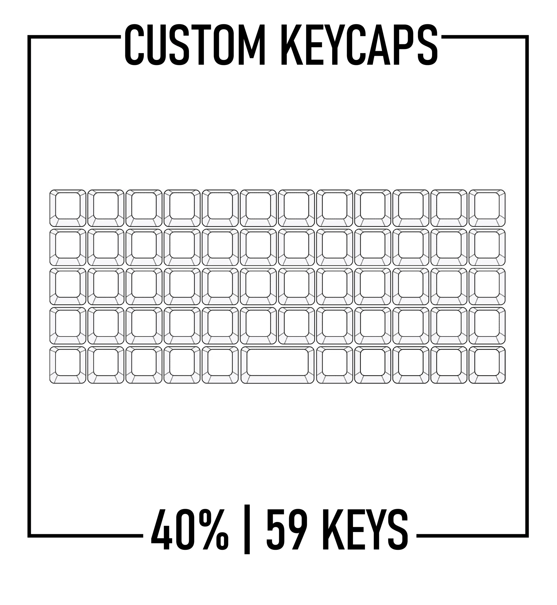 40% Keyboard Custom Keycaps ( ANSI | 59 Keys )