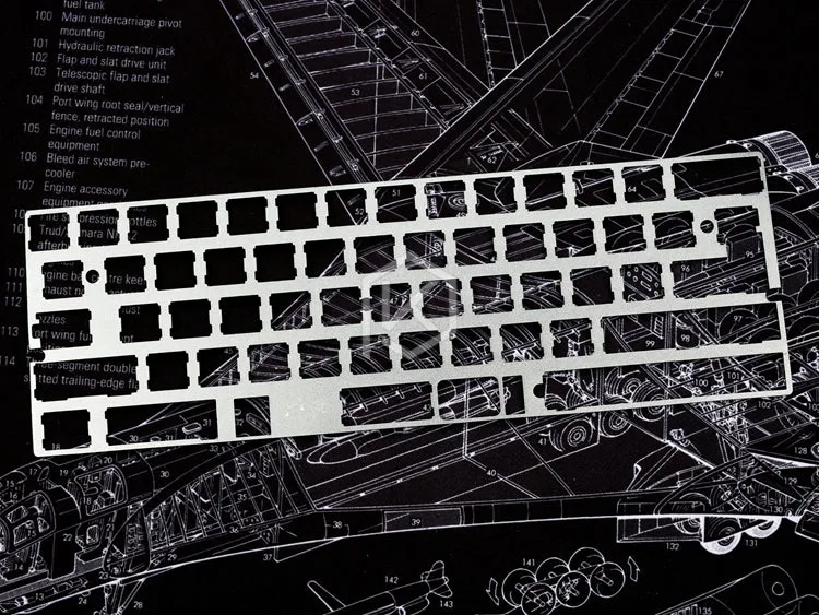 60% Aluminum Mechanical Keyboard Plate support xd60 xd64 gh60 silver color
