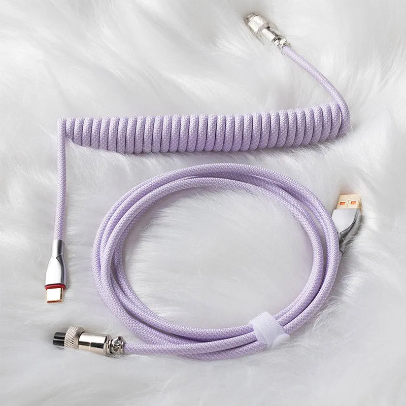 ACGAM Custom Coiled Aviator Cable USB-C Light Purple