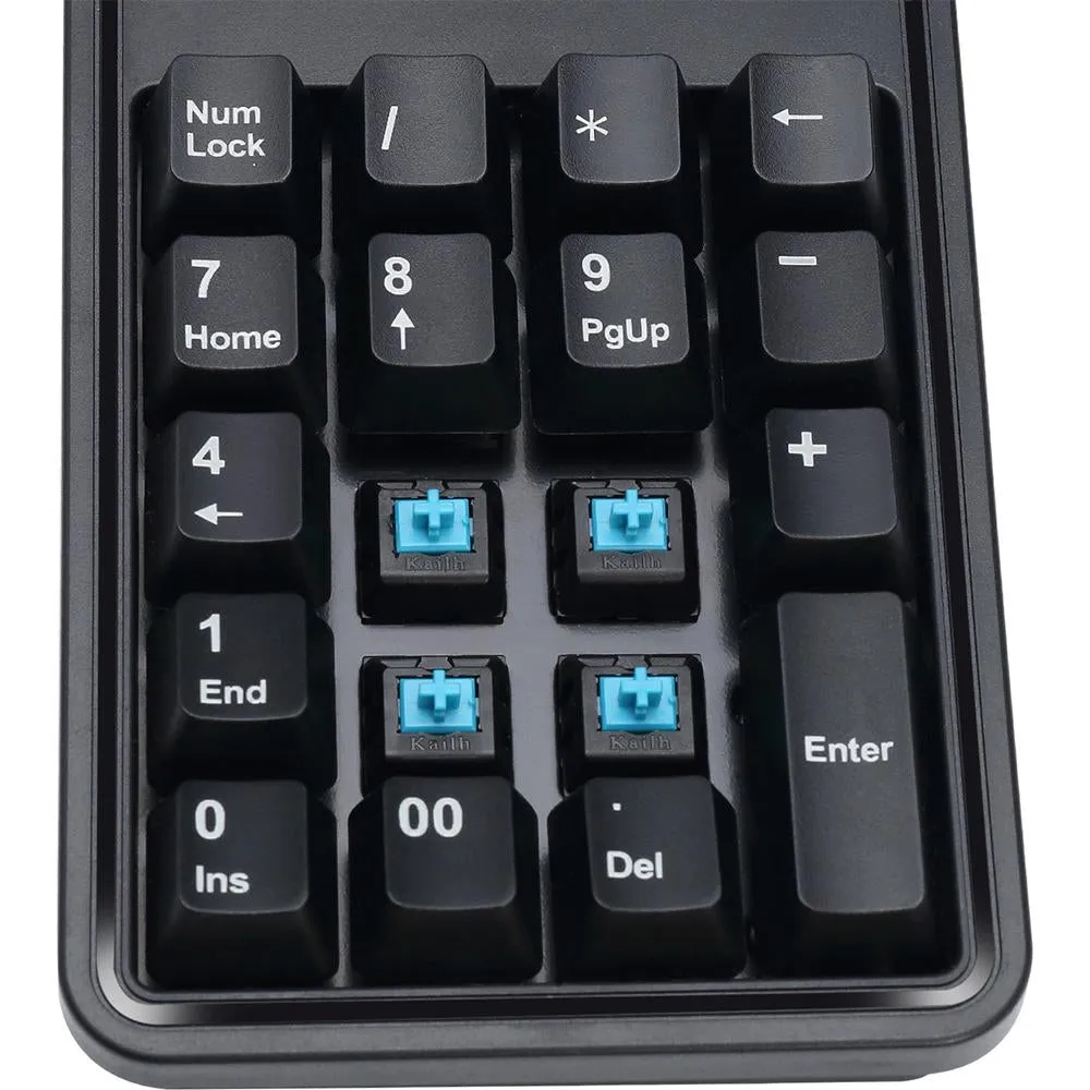 Adesso AKB-600HB -19-Key Mechanical Keypad with 3-Port USB Hub