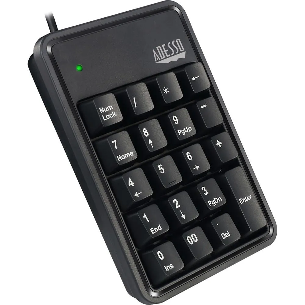 Adesso AKB-600HB -19-Key Mechanical Keypad with 3-Port USB Hub