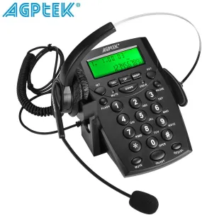 AGPtek Handsfree - Call Center Dialpad Headset - Black|Rose Red