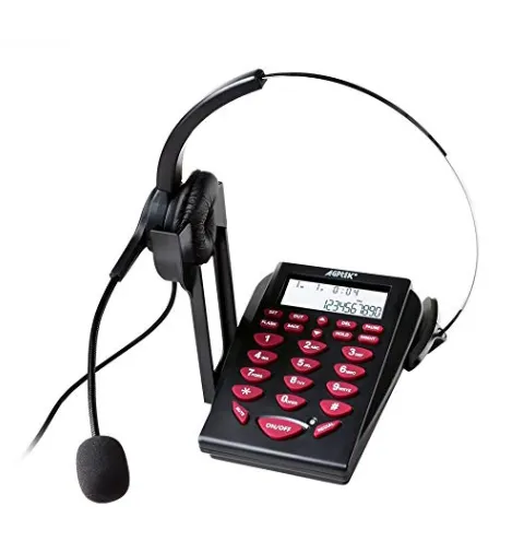 AGPtek Handsfree - Call Center Dialpad Headset - Black|Rose Red