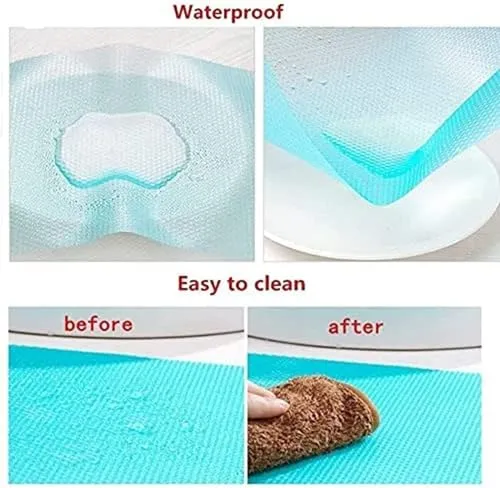Aiosscd 7 PCS Shelf Mats Refrigerator Liners Washable Refrigerator Pads Fridge Mats Drawer Placemats Home Kitchen Gadgets Accessories Organization for Top Freezer(2green 2pink 3blue)