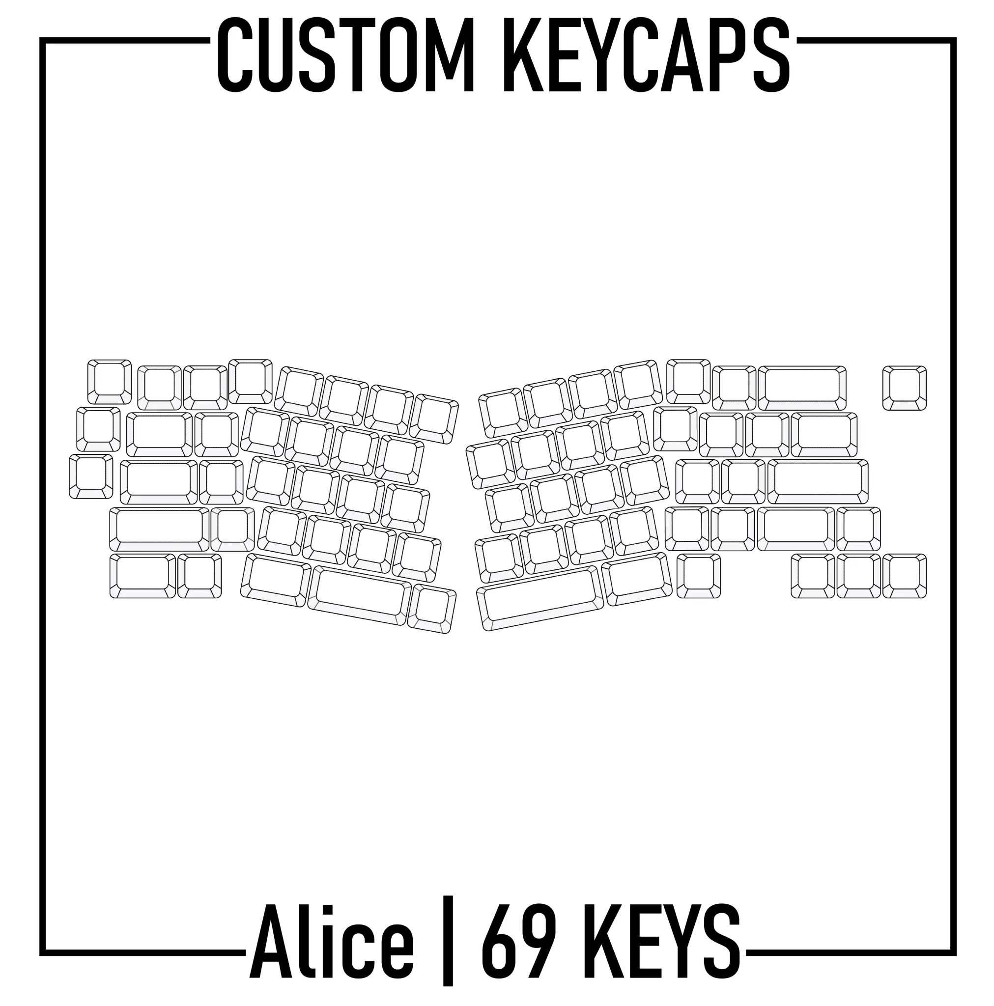 Alice Split Keyboard Custom PBT Keycaps( ANSI | 69 Keys )