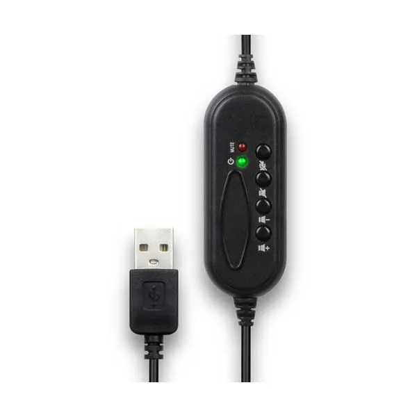 Aluratek AWHU01FJ Wired USB Stereo Headset with Noise Reducing Boom Mic and In-Line Controls