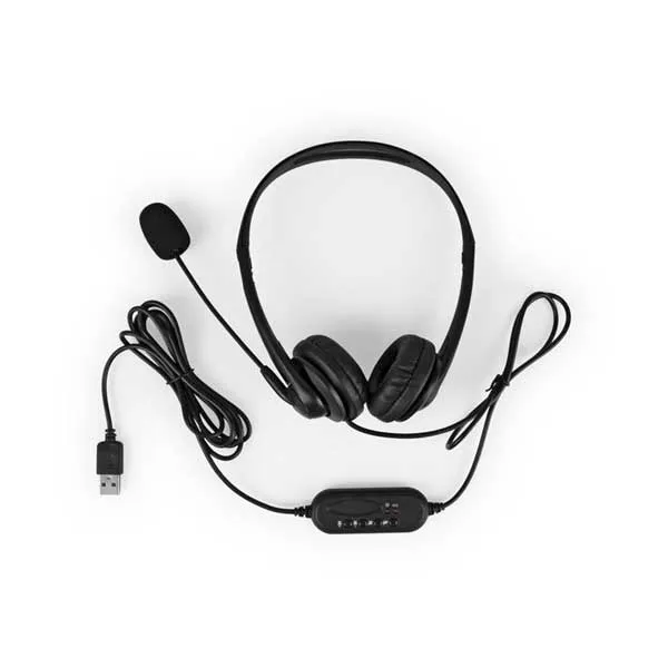 Aluratek AWHU01FJ Wired USB Stereo Headset with Noise Reducing Boom Mic and In-Line Controls
