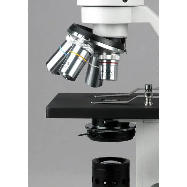 AmScope M500 Series Biological Student Cordless Monocular Compound Microscope 40X-2500X Magnification with LED, USB Camera and 10pc Slide Kit