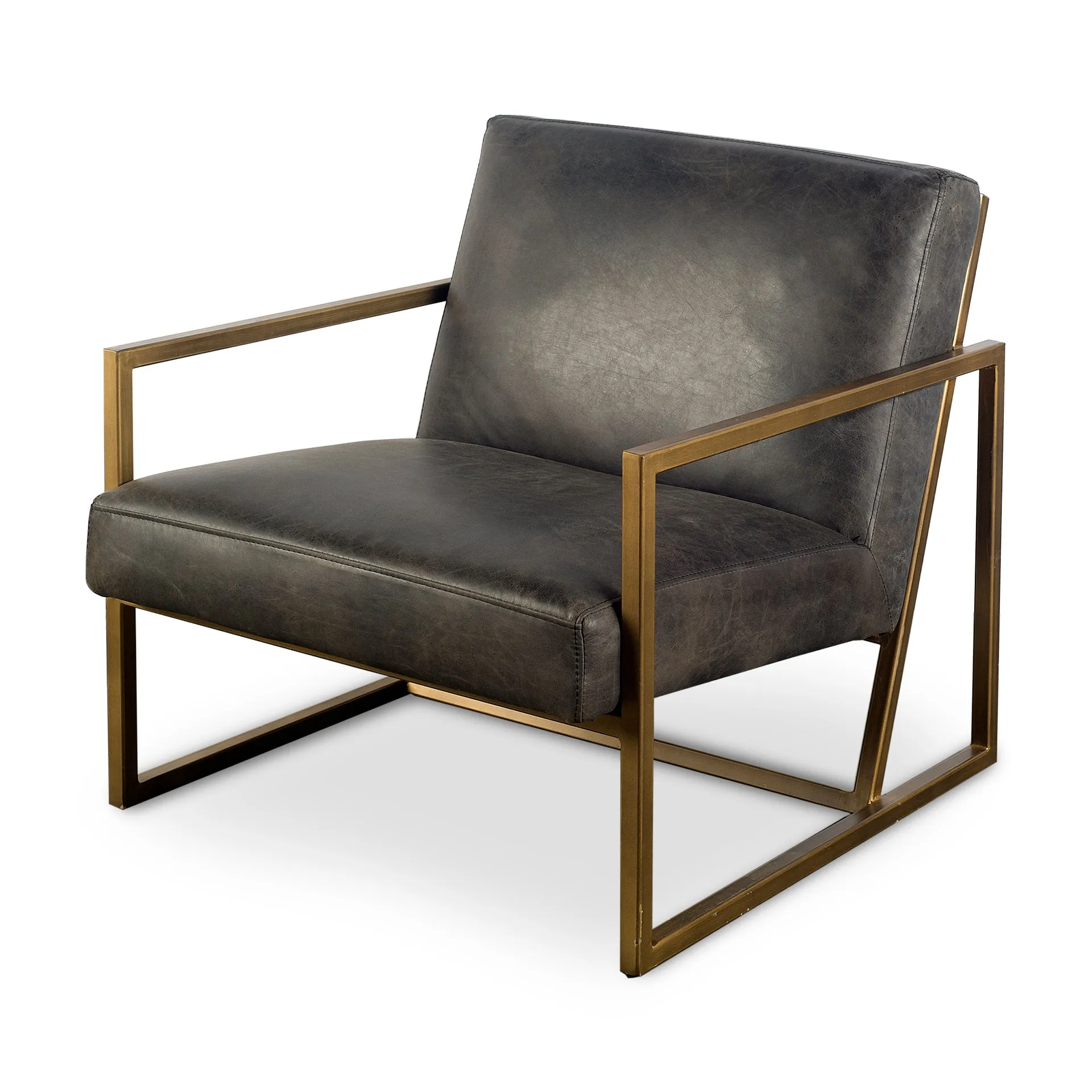 Armelle Accent Chair | Black Leather