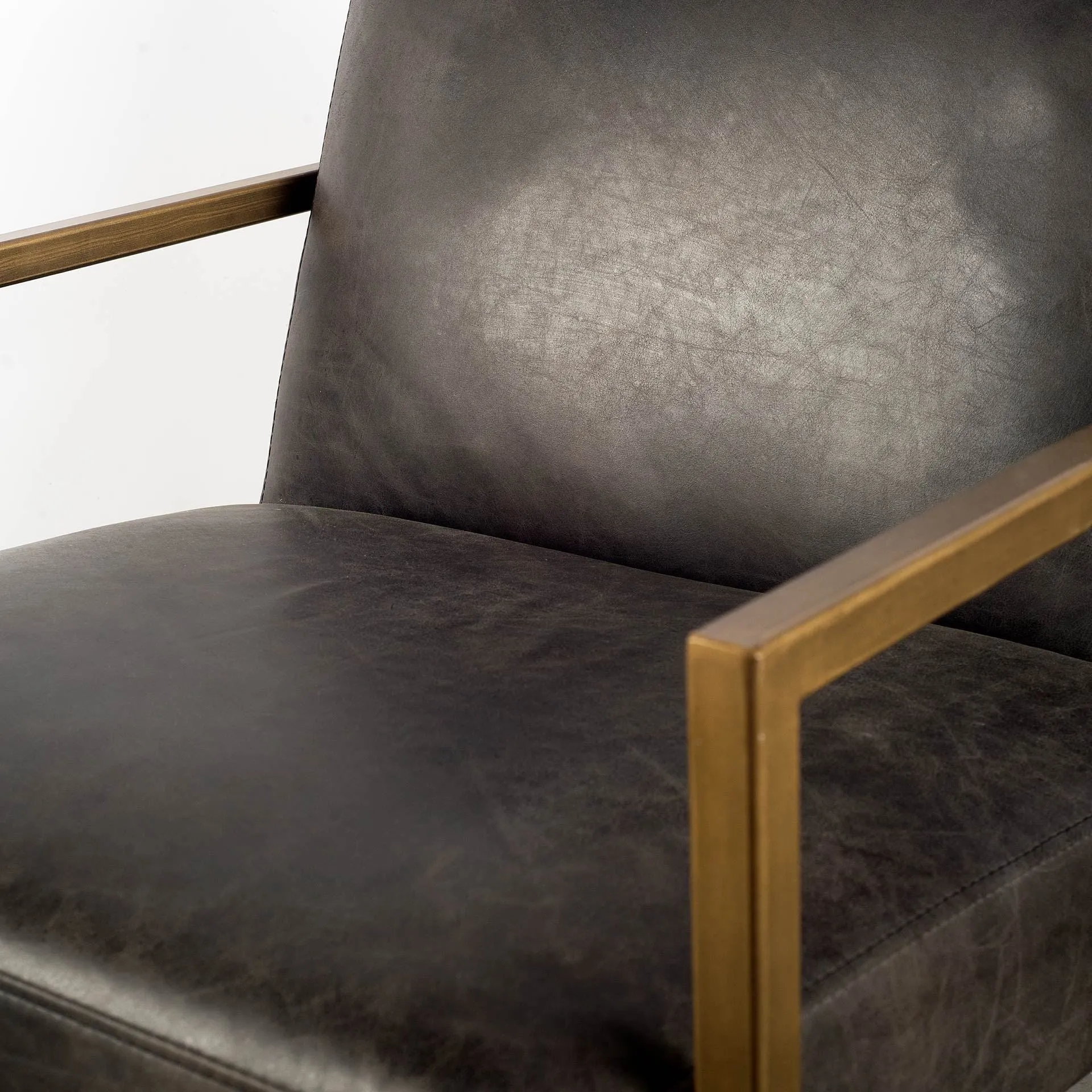 Armelle Accent Chair | Black Leather