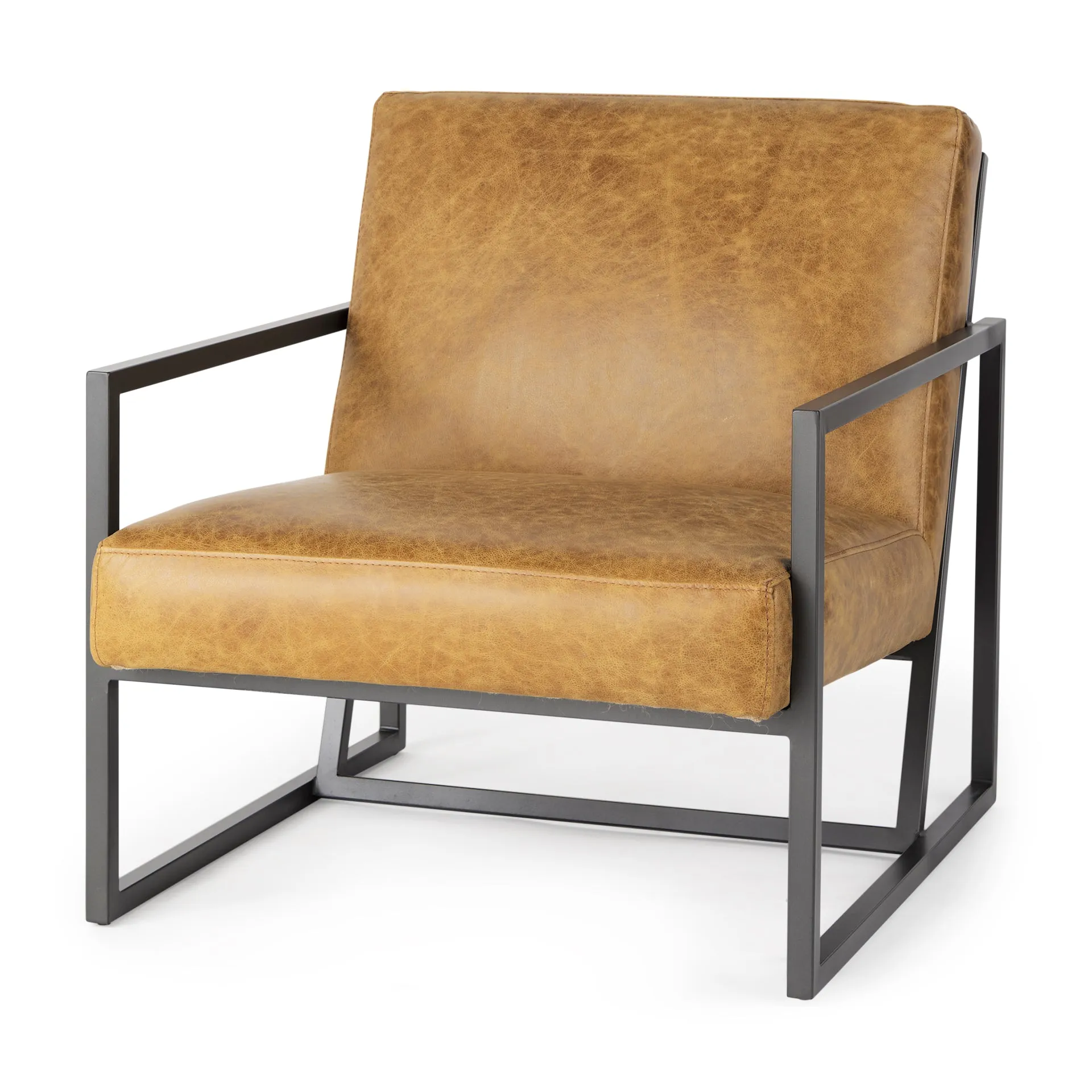 Armelle Accent Chair | Brown Leather