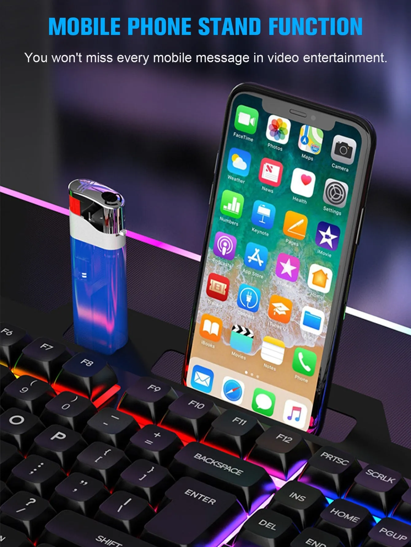 Backlit Mechanical Keyboard And Mouse Set, Ergonomic Design, Compatible