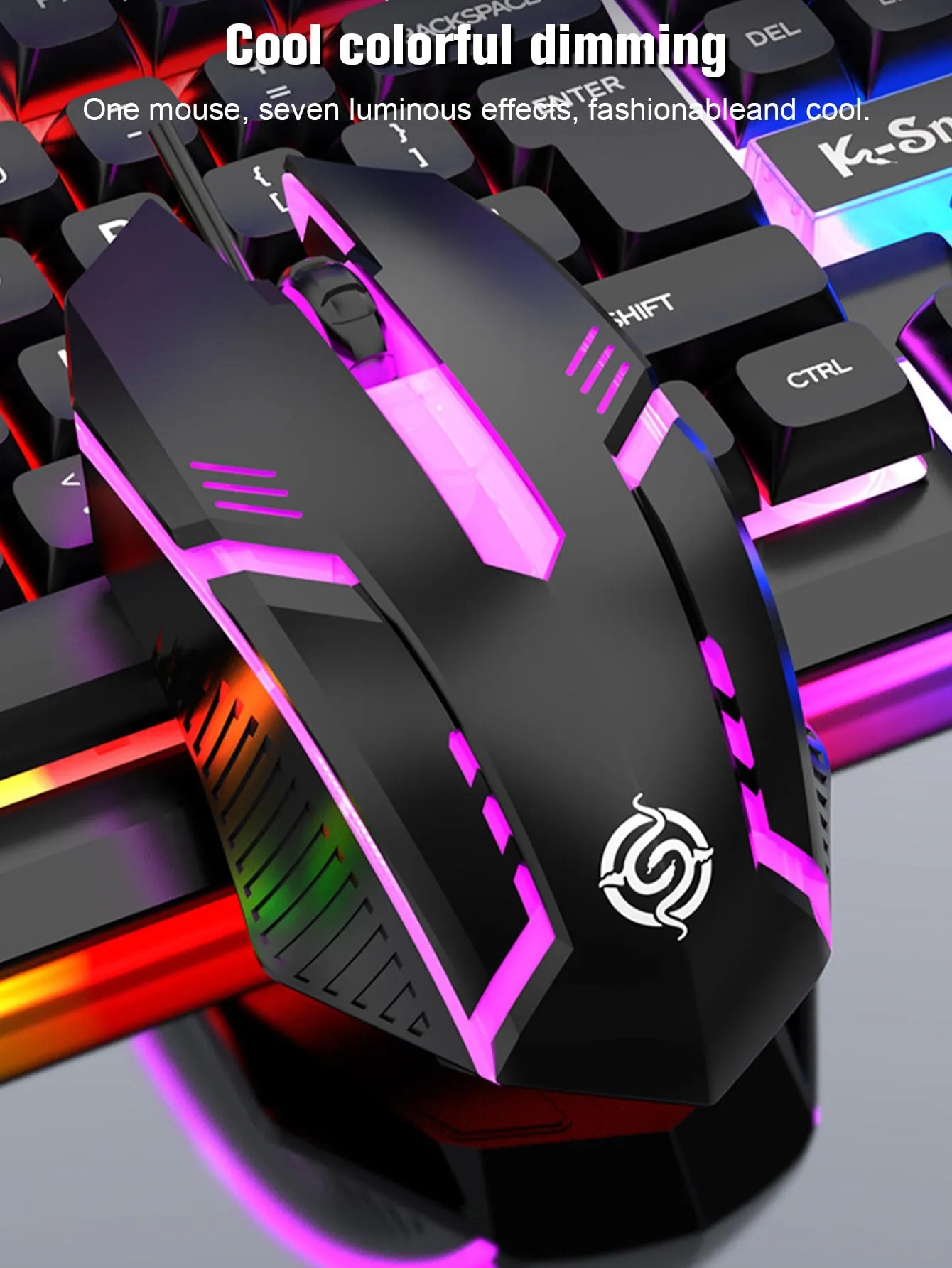 Backlit Mechanical Keyboard And Mouse Set, Ergonomic Design, Compatible