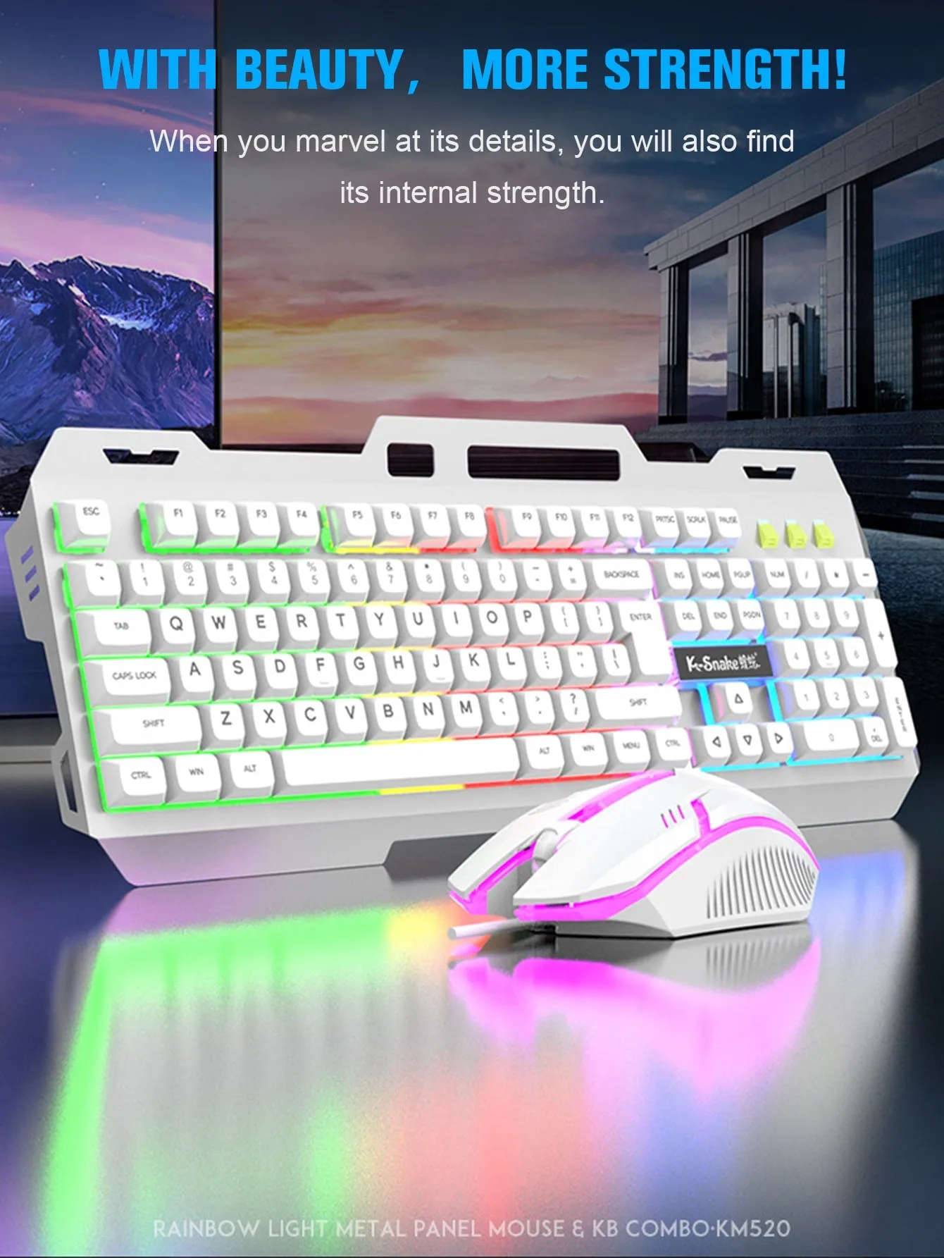 Backlit Mechanical Keyboard And Mouse Set, Ergonomic Design, Compatible