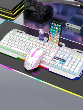 Backlit Mechanical Keyboard And Mouse Set, Ergonomic Design, Compatible