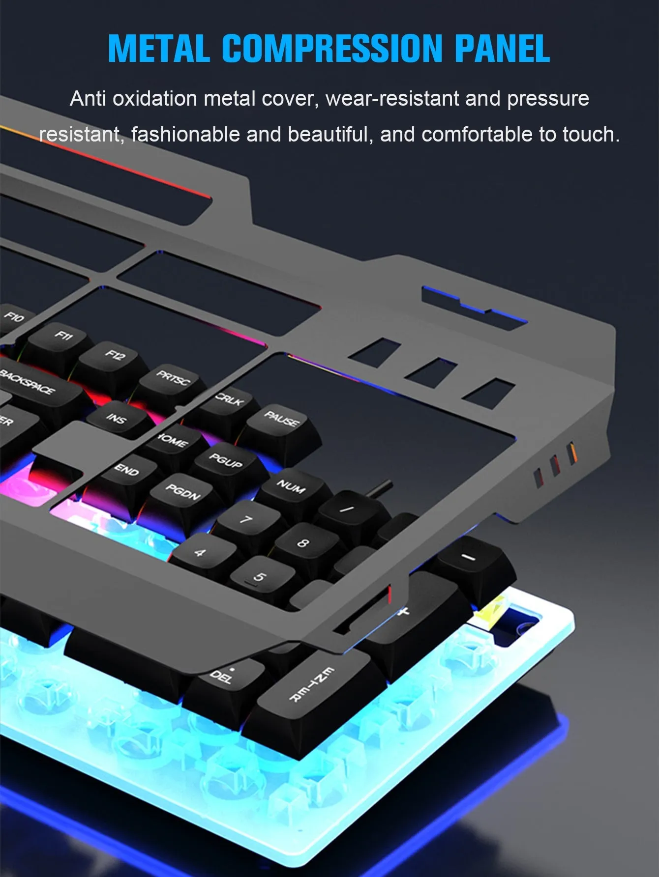 Backlit Mechanical Keyboard And Mouse Set, Ergonomic Design, Compatible