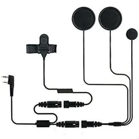 BAOFENG Helmet Kit 2 PIN Full Face Motorcycle Headset Earpiece Mic, for BaoFeng/Ken Wood/WOU Xun/Pu Xing/Lin ton Two Way Radio Walkie Talkie, Black