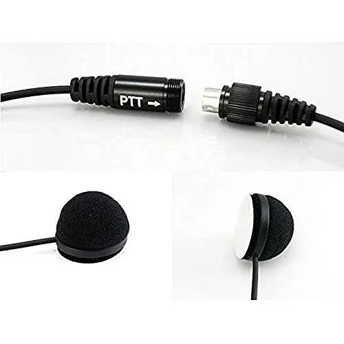 BAOFENG Helmet Kit 2 PIN Full Face Motorcycle Headset Earpiece Mic, for BaoFeng/Ken Wood/WOU Xun/Pu Xing/Lin ton Two Way Radio Walkie Talkie, Black