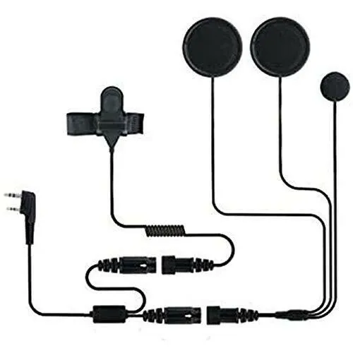 BAOFENG Helmet Kit 2 PIN Full Face Motorcycle Headset Earpiece Mic, for BaoFeng/Ken Wood/WOU Xun/Pu Xing/Lin ton Two Way Radio Walkie Talkie, Black