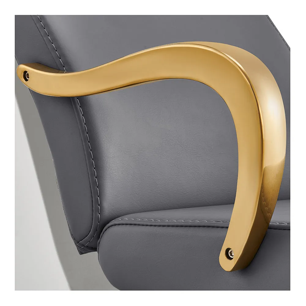 Beckman Gold Salon Shampoo Unit with Adjustable Seat - White base