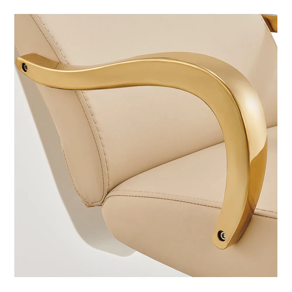 Beckman Gold Salon Shampoo Unit with Adjustable Seat - White base