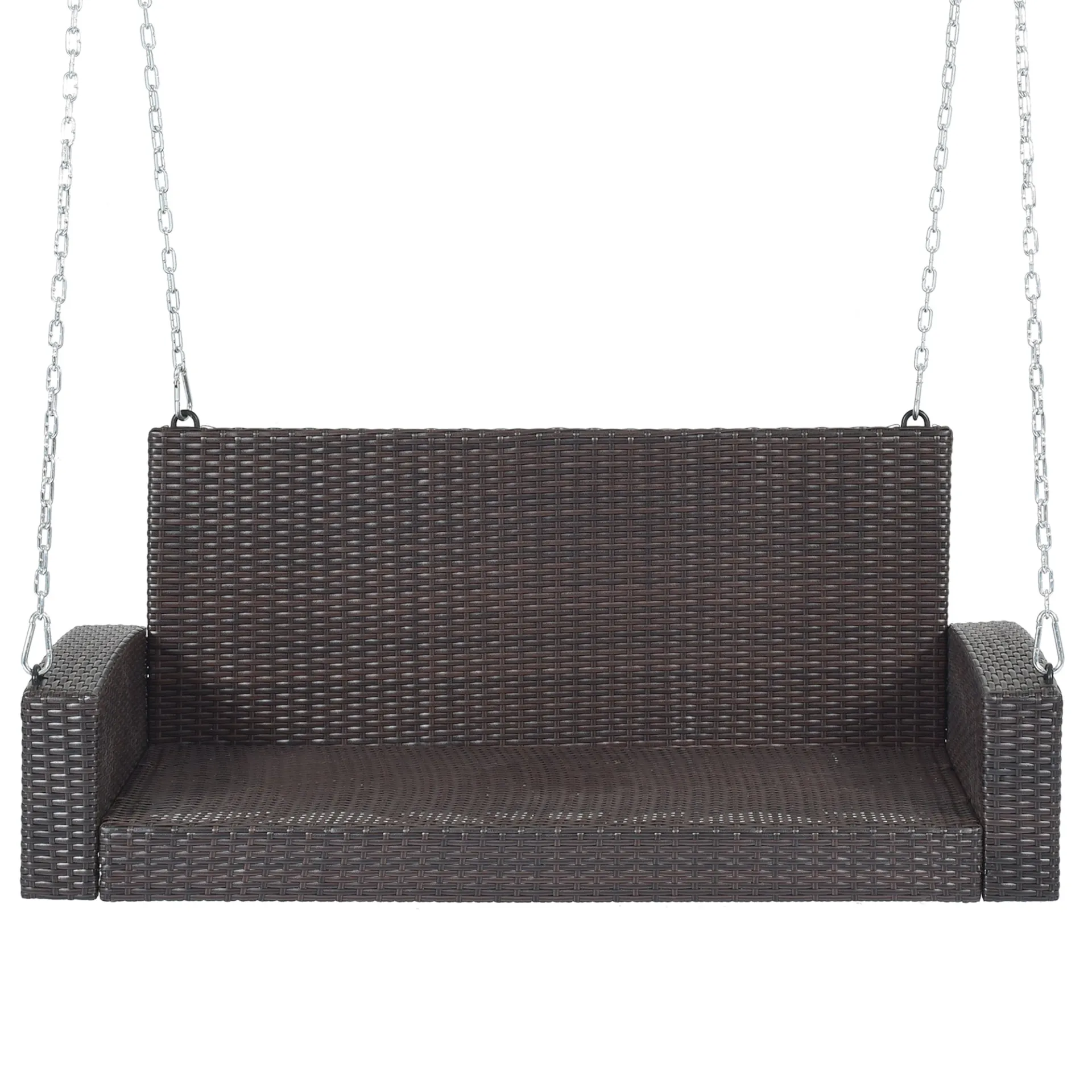 Biophilic Design Wicker Hanging Porch Swing with Chains