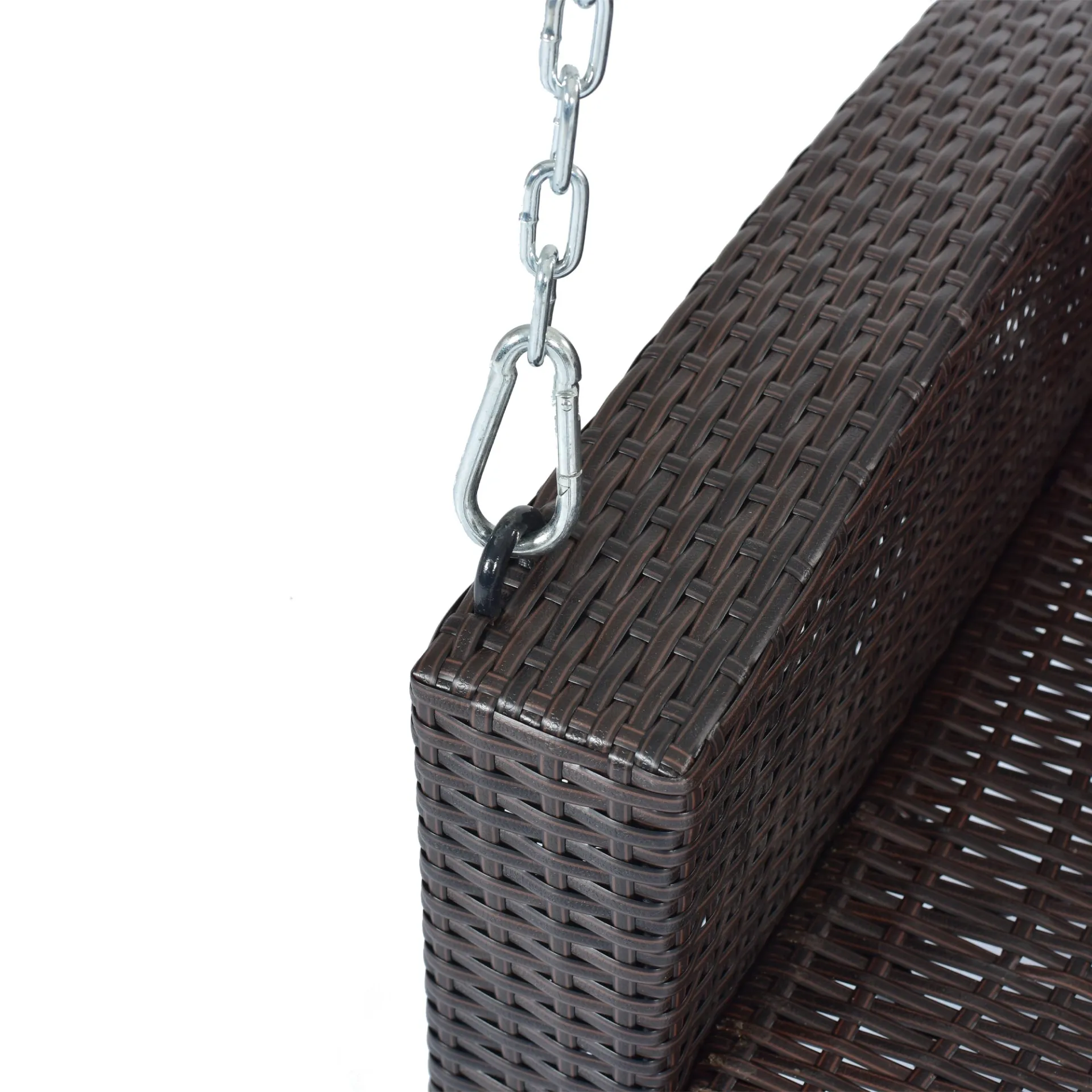 Biophilic Design Wicker Hanging Porch Swing with Chains