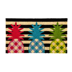 Black and White Pineapple Coir Mat