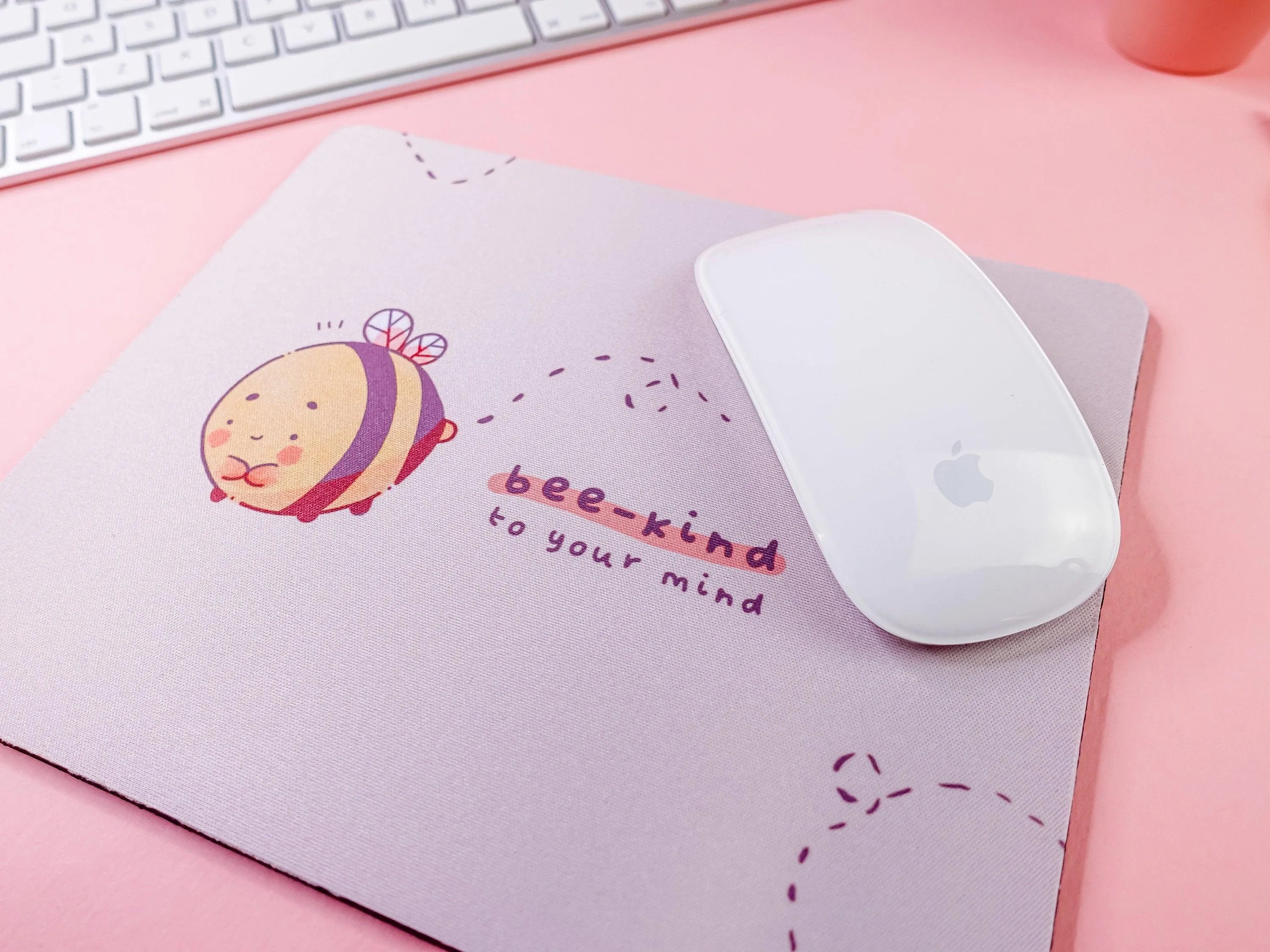 Bumblebutt Bee Mouse Pad | Bee Kind to Your Mind Quote | Cute Nature-Inspired Desk Mat & Decor