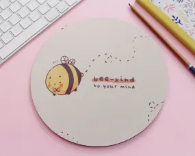 Bumblebutt Bee Mouse Pad | Bee Kind to Your Mind Quote | Cute Nature-Inspired Desk Mat & Decor