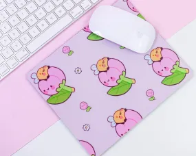 Bumblebutt Peony Bumblebee Mouse Pad | Pastel Pink Floral Desk Mat | Cute Kawaii Office Decor
