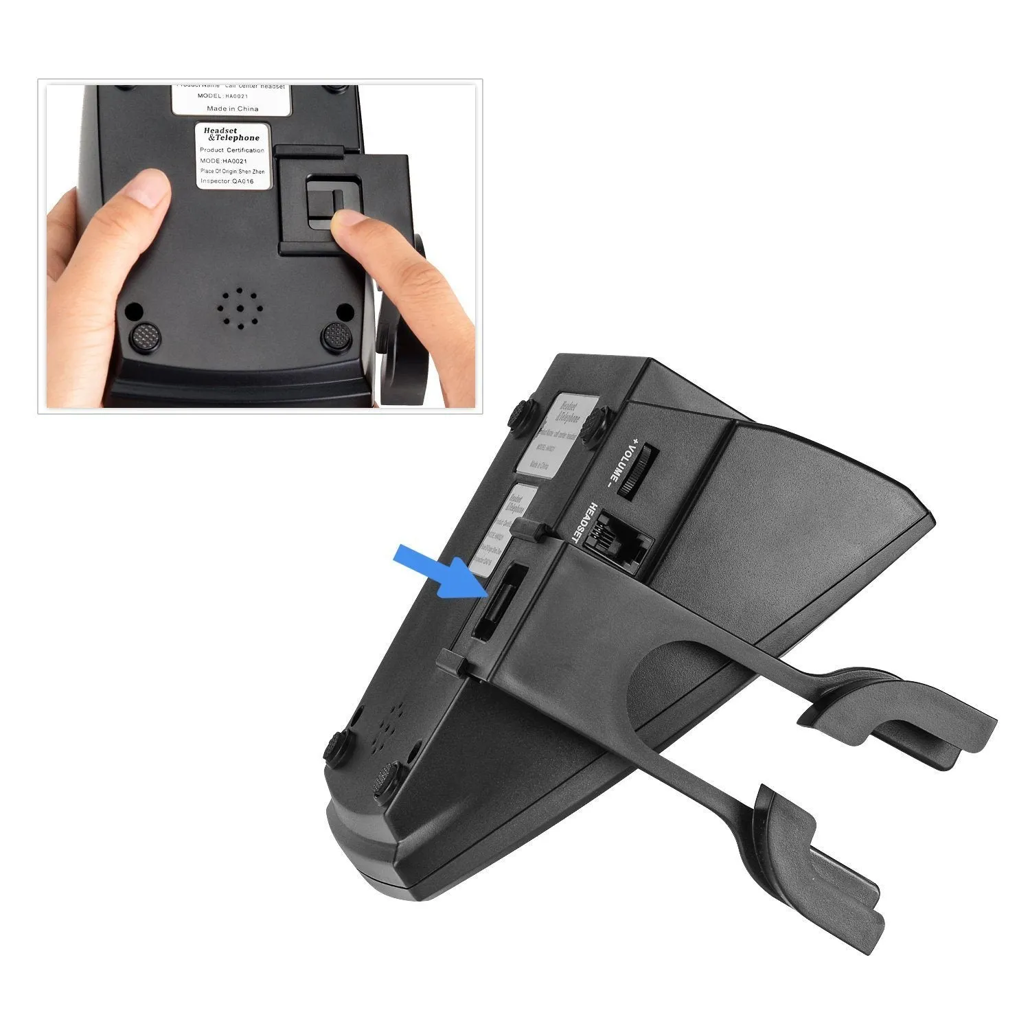 Call Center Dialpad Headset Telephone with Tone Dial Key Pad and Redial