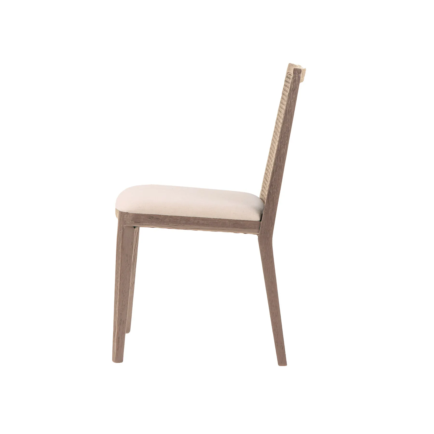 Cane Dining Chair | Oyster Linen with Natural Frame