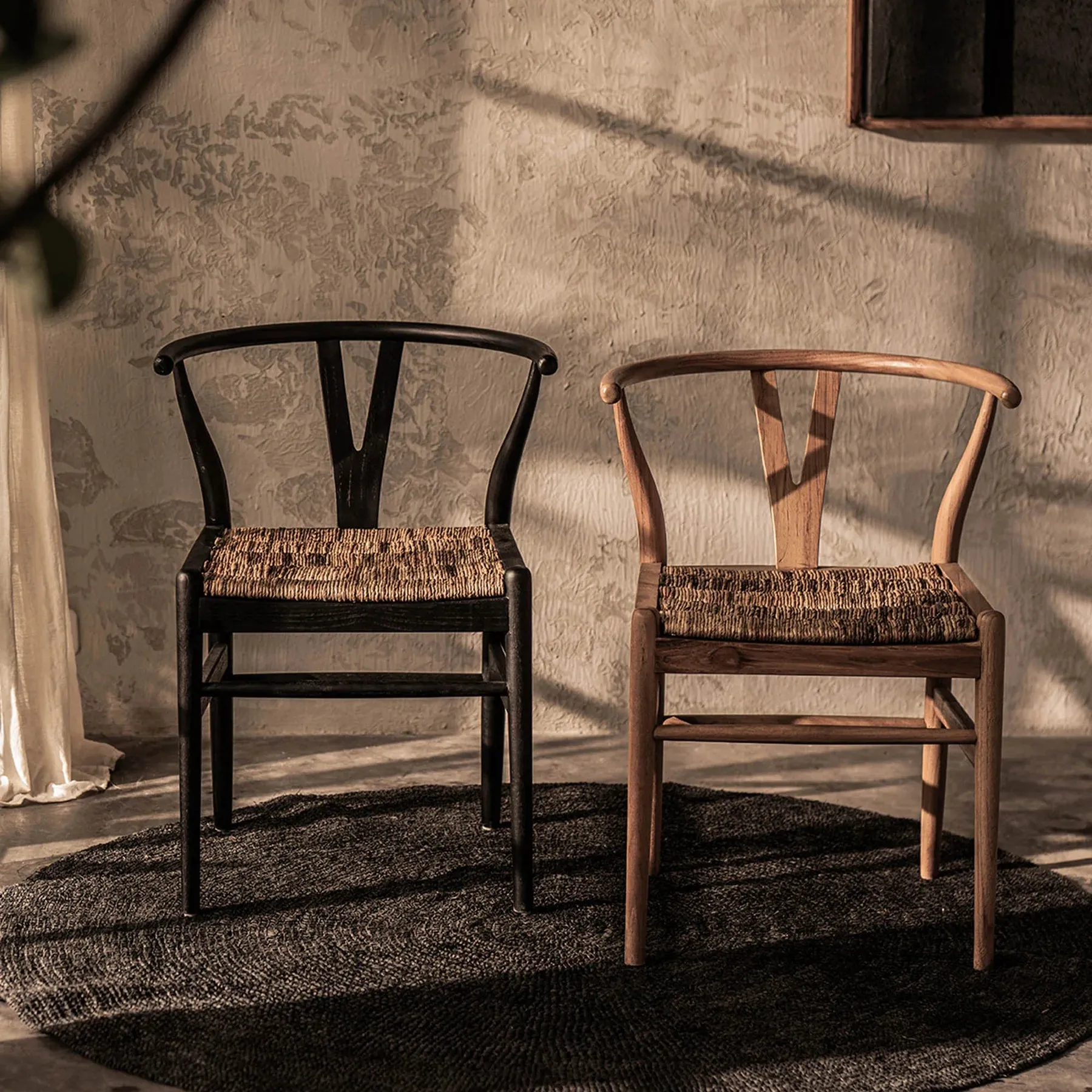 Caterpillar Twin Chair | Black or Natural