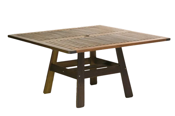 CLASSIC IPE BEECHWORTH 7 PIECE DINING SET - 53" Square Beechworth Table, 2 Amber Benches and 4 Richmond Side Chairs