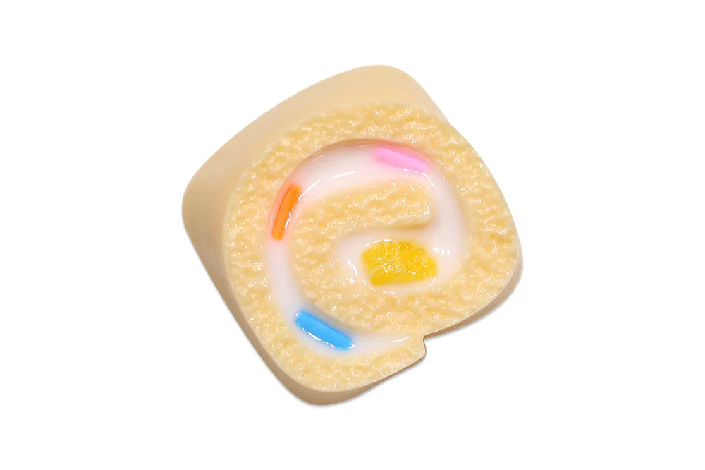 Cool Kit handcraft Swiss Roll Sponge Cake Resin artisan keycaps for mx stem mechanical keyboards Black Green Red Yellow Cyan