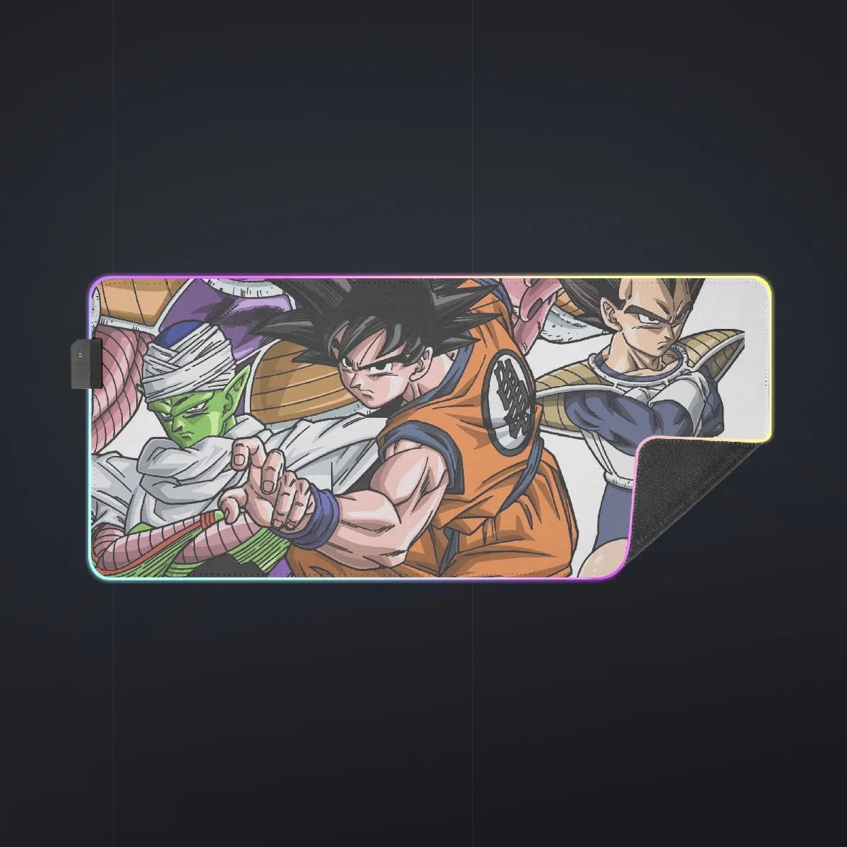 DBZ Goku Fighting Stance Gohan Piccolo Krillin Vegeta Frieza Color cool LED Mouse Pad