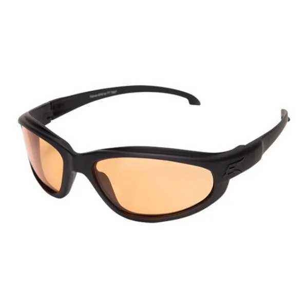 Edge Tactical Eyewear Falcon Thin Temple - Soft-Touch Matte Black Frame with Gasket / Tiger's Eye Vapor Shield Lens