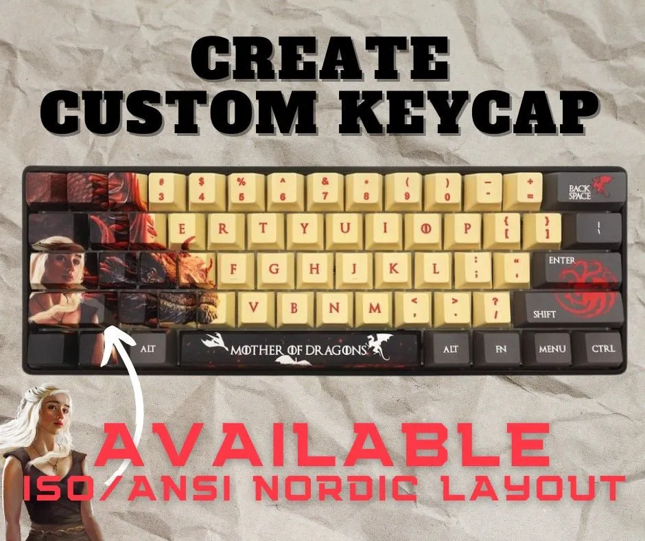 Ergodox EZ Keyboard Custom Keycaps ( ANSI | 76 Keys )