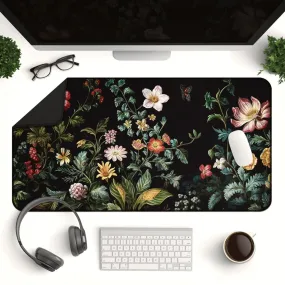 Floral Desk Mat – Cottagecore Dark Academia Design Large Desk Pad for Office & Gaming