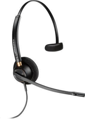 For use on CISCO PHONES - Plantronics HW510 Monaural Headset with CISCO BOTTOM CORD