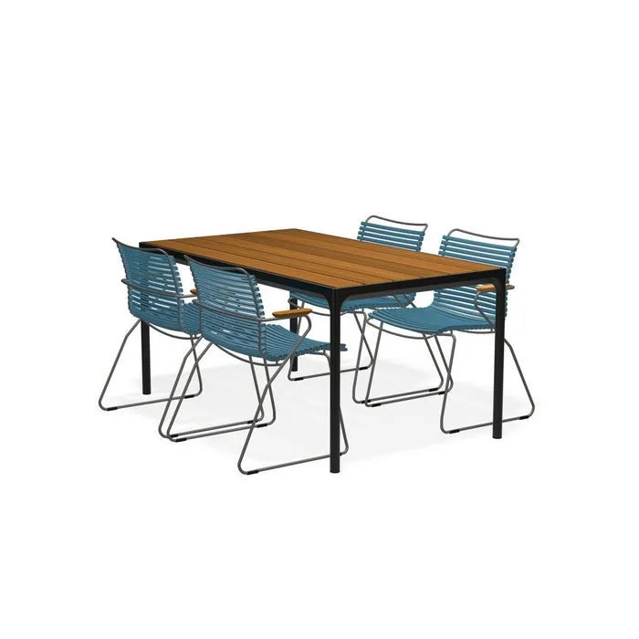 Four Outdoor Dining Suite 1600w with Click Chairs (Stackable)