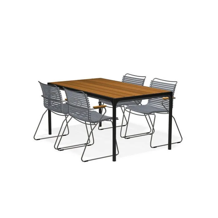 Four Outdoor Dining Suite 1600w with Click Chairs (Stackable)
