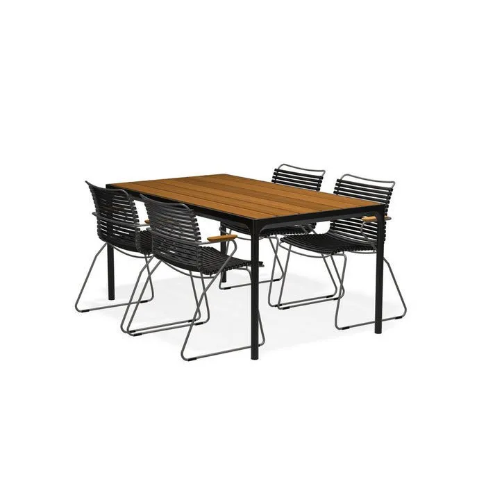 Four Outdoor Dining Suite 1600w with Click Chairs (Stackable)