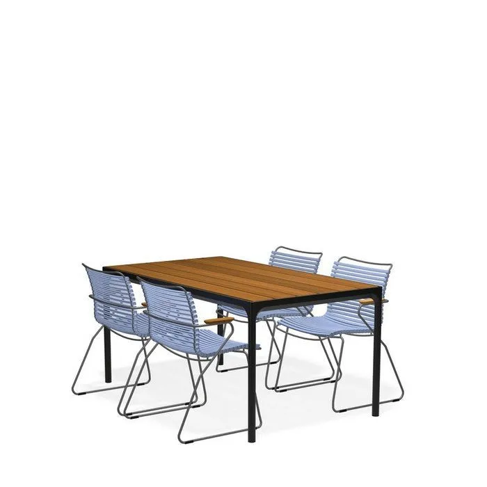 Four Outdoor Dining Suite 1600w with Click Chairs (Stackable)